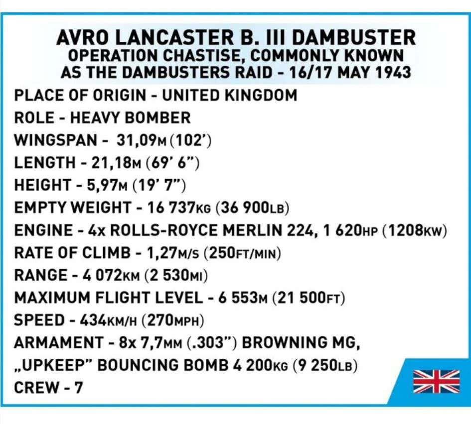 Avro Lancaster Bomber B III ''Dambusters'' brick plane model EXECUTIVE EDITION- COBI 5758- 1747 bricks - Image 11