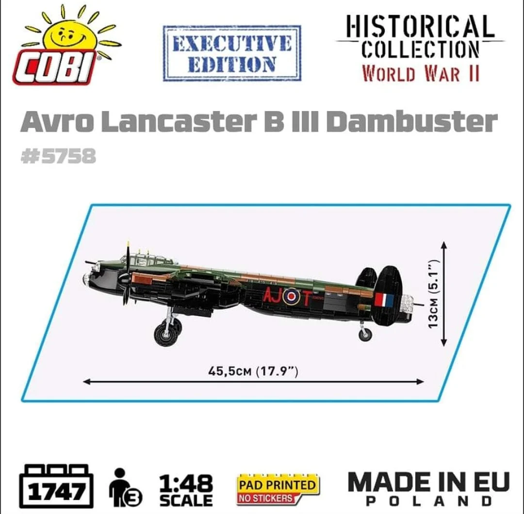 Avro Lancaster Bomber B III ''Dambusters'' brick plane model EXECUTIVE EDITION- COBI 5758- 1747 bricks - Image 7