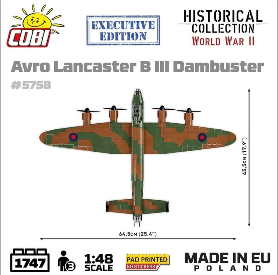 Avro Lancaster Bomber B III ''Dambusters'' brick plane model EXECUTIVE EDITION- COBI 5758- 1747 bricks - Image 8