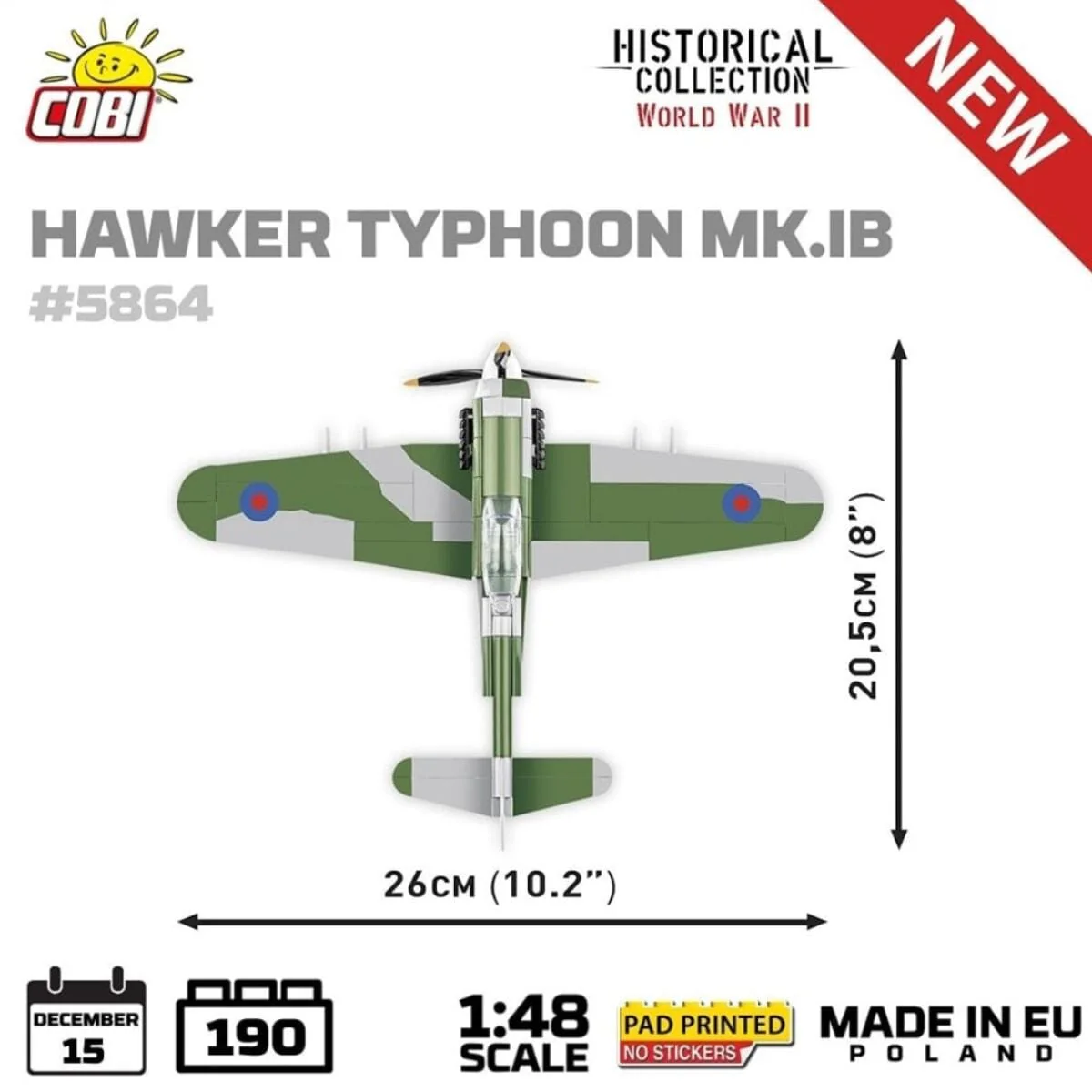 Hawker Typhoon brick plane model - COBI 5864 - 190 bricks - Image 3