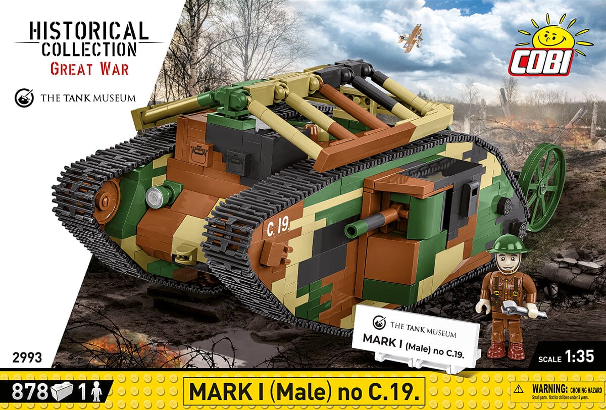 Tank Mark I (Male) no. c19 brick model - COBI 2993 - WWI 878 bricks - Image 11