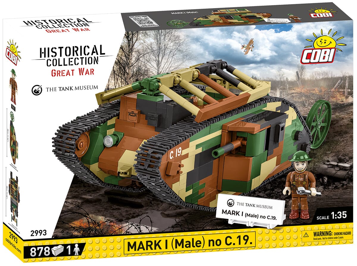 Tank Mark I (Male) no. c19 brick model - COBI 2993 - WWI 878 bricks - Image 3