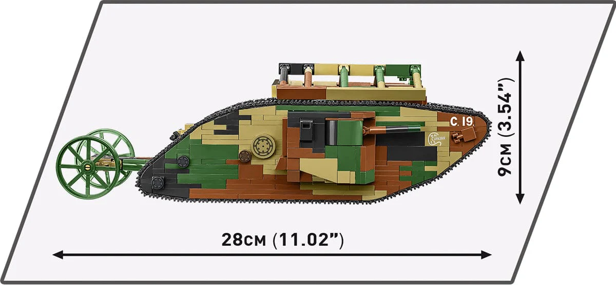 Tank Mark I (Male) no. c19 brick model - COBI 2993 - WWI 878 bricks - Image 7