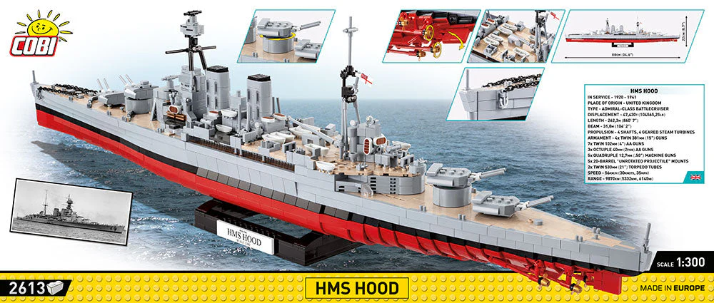 HMS HOOD ship brick model - COBI 4830 - 2613 bricks - Image 7