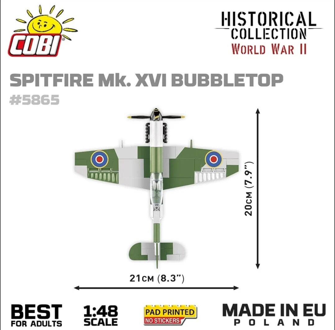 Spitfire Mk. XVI Bubbletop brick plane model - COBI 5865 - 152 bricks - Image 4