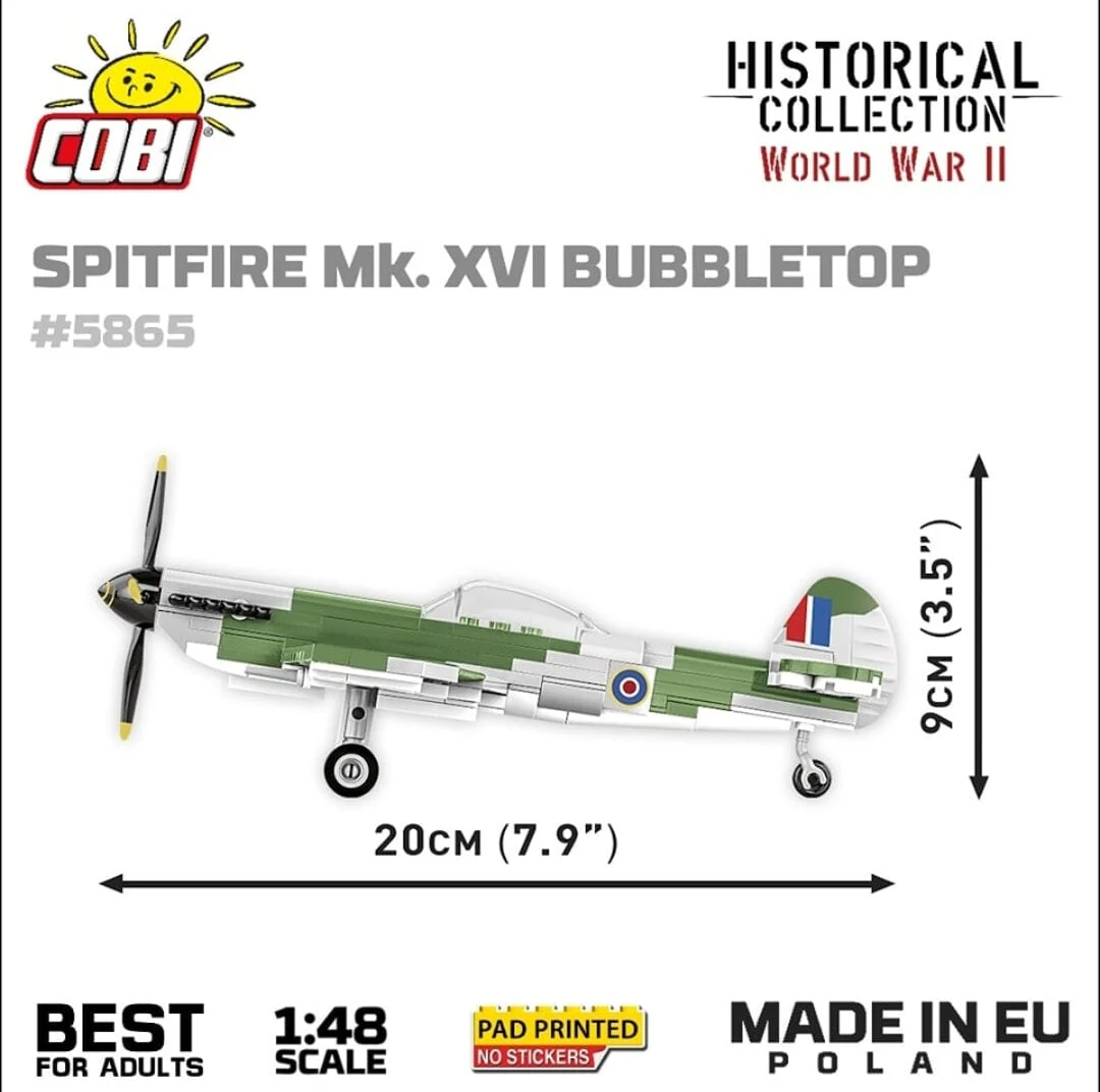 Spitfire Mk. XVI Bubbletop brick plane model - COBI 5865 - 152 bricks - Image 5