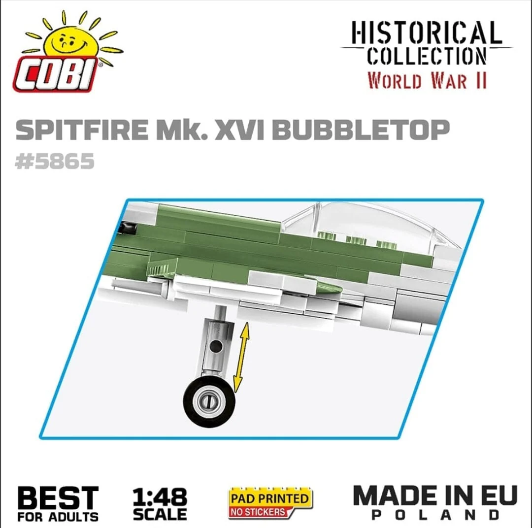 Spitfire Mk. XVI Bubbletop brick plane model - COBI 5865 - 152 bricks - Image 6